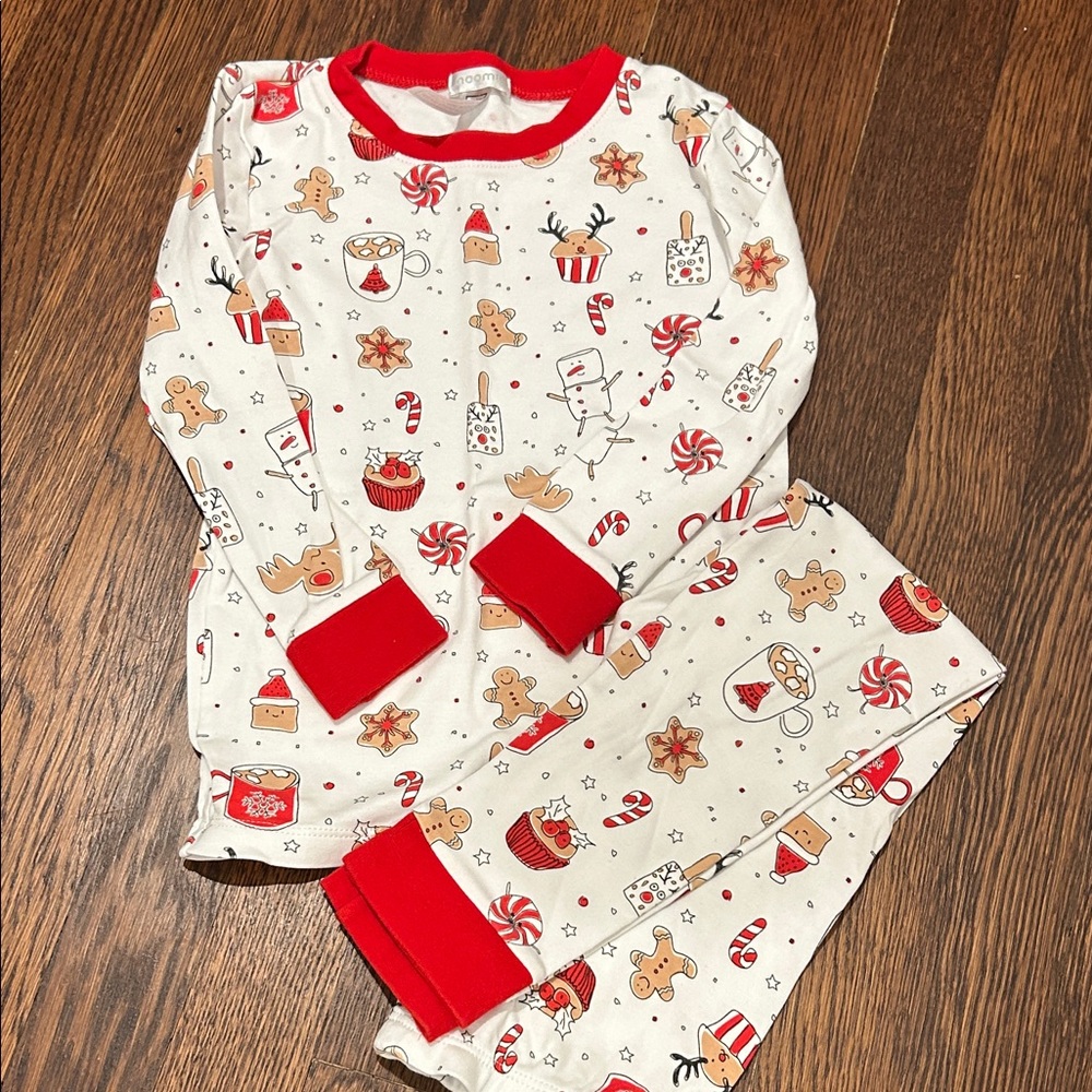 Noomie Holiday Kids Pajamas - Red and White